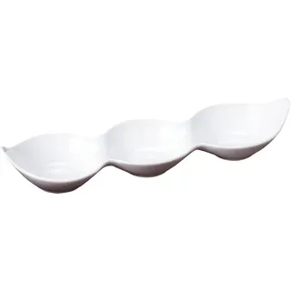 Länglische Behälte 3 Hohlen 29,5X8,3X4,2 Cm Weiss Porzellan - 12 Un.