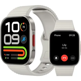 Xiaomi Redmi Watch 6 BT 40 mm Aluminiumgehäuse Grau Sportarmband weiß One Size
