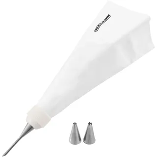 FMprofessional Spritzbeutel Set mit 3 Tüllen, Edelstahl, weiß, 23 x 11.7 x 6 cm, 4-Einheiten