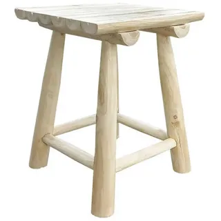 Livetastic Gartenhocker , Naturfarben , Holz , Teakholz , quadratisch , 30x45x30 cm , Gartenmöbel, Gartensessel, Gartenhocker