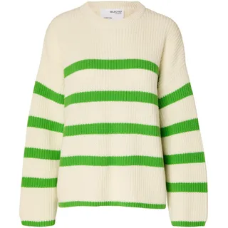 SELECTED FEMME Gestreifter Pullover Oversize Design Grobstrick Sweater SLFBLOOMIE NOOS