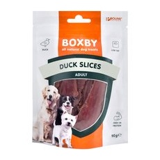 3 x 90 g Duck Slices Boxby Snackuri pentru câini