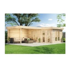Carlsson Holz-Gartenhaus Quinta Flachdach Unbehandelt 680 cm x 467 cm