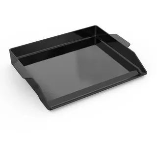 Onlyfire Universal Plancha Grillplatte Gusseisen, Gussplatte Grill mit Griffen, Grillpfanne Gasgrill, Emaille Grillplatten für BBQ Holzkohlegrill Gaskochfelder, Glänzend, Schwarz, 47,2×35,5cm