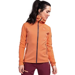 Schöffel Fleecejacke Rotbach Hoody (Kapuze, 2-Wege-Stretch, schnelltrocknend, atmungsaktiv) orange Damen