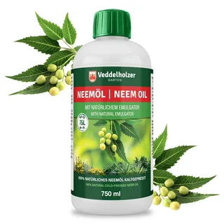 Veddelholzer 750 ml Premium kaltgepresstes 100% natürliches Neemöl mit natürlichem Emulgator natürliche Pflanzenpflege für drinnen & draußen