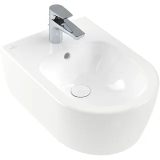 Villeroy & Boch Avento Bidet 1 Hahnloch, mit Überlauf, wandhängend weiß