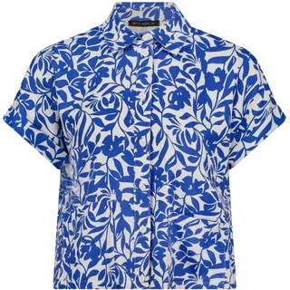 Klassische Bluse BETTY BARCLAY "Leinenbluse mit Kragen", Damen, Gr. 48, blau (weiß, blau), Obermaterial: 55% Leinen LI. 45% Viskose CV., Blusen Klassische Bluse