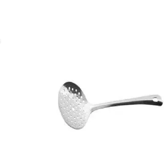 Fackelmann Abseihlöffel 32 cm LARA, Küchenhelfer aus Edelstahl, Schaumlöffel mit praktischer Öse (Farbe: Silber), Menge: 1 Stück, 32 x 9.7 x 3.5 cm