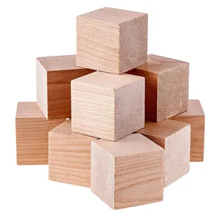 Holzwürfel 12 Stück - 50 mm - Holzblöcke für Puzzlespiele - DIY-Projekte - Unbehandeltes Hartholz - Hochwertige Qualität - Würfel