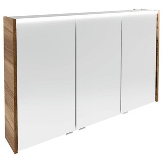 Fackelmann LED-Spiegelschrank Verona 110 cm 3 Türen Nussbaum