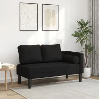 Eleganten-Stil Chaiselongue mit Kissen Schwarz Stoff - Recamieren Hommie2059143 1parcel - Schwarz