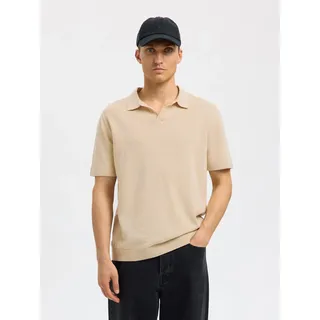 Selected HOMME Poloshirt »SLHMATTIS SS KNIT SUN OPEN POLO NOOS« SELECTED HOMME Oatmeal