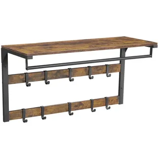 Mid.you Garderobenpaneel , Braun, Schwarz , Metall, Holzwerkstoff , 80x30x42 cm , Aufhängemöglichkeit, Hutablage, Kleiderstange , Garderobe, Garderobenpaneele, Garderobenpaneele