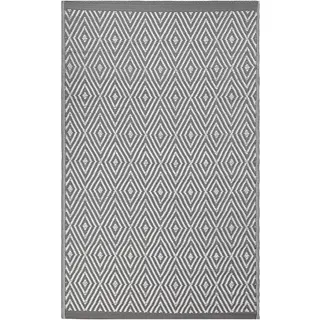 BELIANI Outdoor Teppich Hellgrau/Weiß 120 x 180 cm Outdoor-Matte mit geometrischem Muster Rechteckig Modernes Design - Grau, Weiß