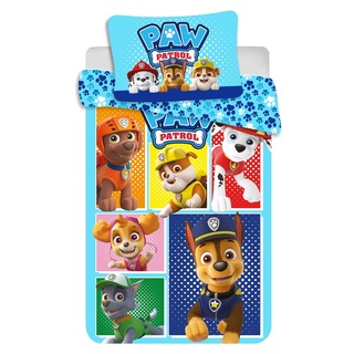 Paw Patrol Babybettwäsche Kinderbettwäsche 100x135 cm Bettdecke + 40 x 60 cm Kopfkissen-Bezug 100% Baumwolle