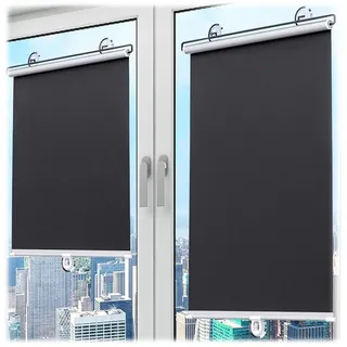 Schwarz Verdunklungsrollo Fensterrollo Mit Saugnapf 45x90cm 80x120cm Sonnenschutzrollos Ohne Bohren Thermorollo Sichtschutz Und Hitzeschutz Temporäre Jalousien Für Auto Dachfenster(80x100cm)