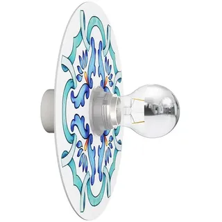 Creative Cables Wasserdichte Ip44 Wand-oder Deckenleuchte Mit Majolika-effekt-schirm - White - One Size