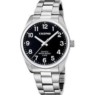Calypso Herrenuhr Analog Edelstahl 316L Silber - Quarz - Gehärtetes Mineralglas - Wasserdicht 5 ATM K5862/4 Basic