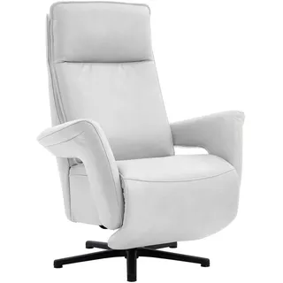 Valdera Relaxsessel , Weiß , Metall , Echtleder , Semi-Anilinleder , 83x112x87-174 cm , Goldenes M , Fußauswahl, Lederauswahl, Stoffauswahl, Relaxfunktion , Wohnzimmer, Sessel, Ledersessel