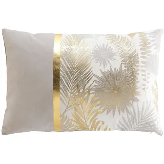 Douceur d ́intérieur Dekoratives Kissen Goldene Blätter 40/60 cm , Naturmaterialen , 40x60 cm , Heimtextilien, Wohntextilien, Kissen, Zierkissen