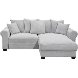 Mid.you Ecksofa , Hellgrau , Textil , Füllung: Polyester,Polyester , seitenverkehrt montierbar, L-Form , 255x185 cm , Rücken echt , Wohnzimmer, Sofas & Couches, Wohnlandschaften, Ecksofas