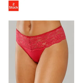 Nuance String 2 Stk. Dessous mit breitem Spitzenband, rot