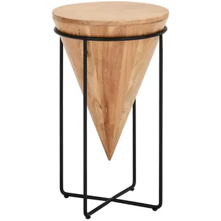 Landscape Beistelltisch , Schwarz, Akaziefarben , Holz, Metall , Akazie , vollmassiv , Holz , rund , rund , 41x66x41 cm , Wohnzimmer, Wohnzimmertische, Beistelltische, Beistelltische Metall