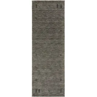 benuta Wollteppich Jamal, rechteckig, Höhe: 6 mm, Kunstfaser, Berber, Ethno-Style, Wohnzimmer grau rechteckig | 80 cm x 300 cm x 6 mm