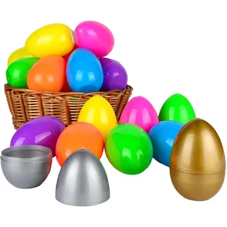 AniSqui 35x Plastik Ostereier zum Befüllen, 2.52" (8.2cm) Befüllbare Ostereier, Eier zum Befüllen, Easter Eggs for Filling
