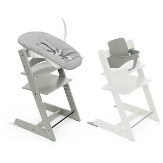 Stokke Tripp Trapp Hochstuhl, Glacier Green (inklusive Stuhl & Baby Set2) mit Newborn Set - Sicheres, verstellbares, ergonomisches Design