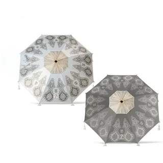 Atosa Strandschirm mit Mandala, schwenkbar, aus Aluminium, Ø 200 cm, Oxford, LSF 50+, 2 Möglichkeiten, mit Bezug, bunt