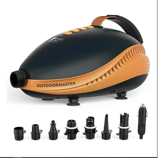 OutdoorMaster The Dolphin 20PSI Hochdruck SUP Pumpe Elektrische, 12V DC Auto-Anschluss Luftpumpe Elektropumpe Paddleboard Camping Schlauchboot Outdoor