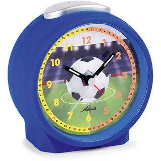 Atlanta Quarzwecker 1981-15, Blau, Fußball-Motiv, schleichende Sekunde - Blau