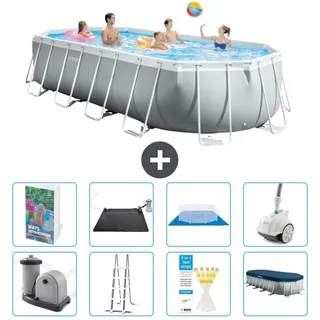Prism Frame Pool Oval - 610x305x122 cm - 7-teilig S600 - Grau