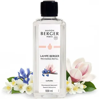 Maison Berger – Nachfüllung Liliflora 500 ml für Lampe Berger – 2-in-1 geruchsneutralisierendes Raumduft-Öl – Magnolie, Vanille