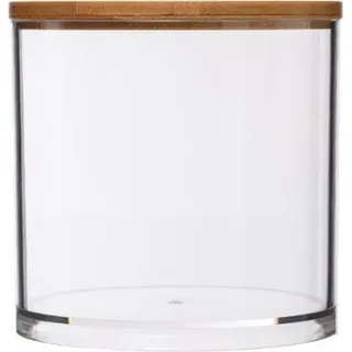 5five simply smart Wattepadspender Selena, Abschminktuchspender, Kunststoff, Bambus, 9.6 cm, 161082