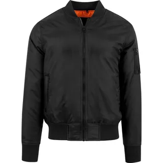 Build Your Brand Herren Jacke Bomber Jacket, Bomberjacke für Männer, leichte Sommerjacke, Black, M