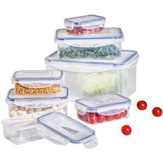 Homeware Profession. Frischhaltedosen-set , Blau, Transparent , Kunststoff , 7-teilig , 0,25 l , Lfgb , auslaufsicher, lebensmittelecht, luftdichter Verschluss, wasserdicht , Küchenzubehör, Vorratsbehälter, Vorratsdosen
