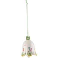 Bild von New Flower Bells Ornament "Tulpe", Porzellan, Grün/Gelb, Glöckchen
