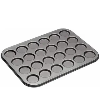 MasterClass Macaron-Backform mit PTFE-, PFOA- und BPA-freiem Antihaftbeschichtung, 24 Löcher, robuster 1mm Kohlenstoffstahl, 35 x 27cm, Grau