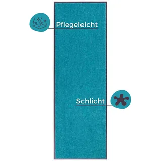 HANSE HOME Wash & Clean, Gr. 19, blau Petrol, B:60cm H:7mm L:180cm, Kunstfaser, Teppiche, Fußmatte, Schmutzfangmatte, Türmatte, In- und Outdoor, Teppich, Läufer, waschbar
