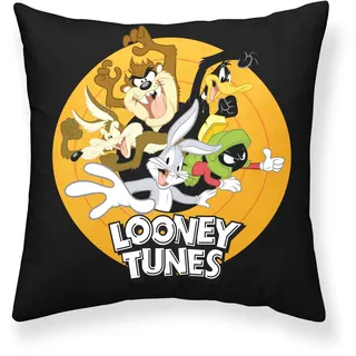 BL BELUM BELUM | Kissenbezug 100% Baumwolle Looney Tunes S 45x45 cm, weicher Kissenbezug, Verschiedene Größen, Mehrfarbig Kissenhülle