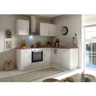 Respekta Winkelküche L-Form 220 x 172 cm Weiß