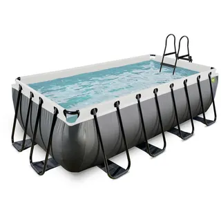 EXIT TOYS Pool-Set Black Leather 400 x 200 x 100 cm inkl. Filterpumpe, Poolleiter, Reparaturset