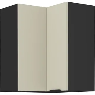 Kondela Oberer Eckküchenschrank Araka 60x60 GN-72 2F – Kaschmir / Schwarz - Schwarz