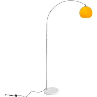 CCLIFE LED E27 Bogenlampe höhenverstellbar Marmorfuß weiß orange Stehlampe Stehleuchte Standleuchte Bogenleuchte Bogenstandleuchte, Farbe:Orange,höhenverstellbar 130-180cm