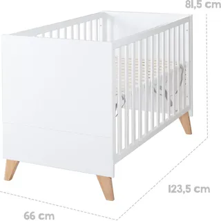 roba Leon Babybett Holz Eiche, Weiß