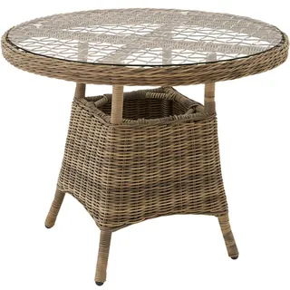 Tectake Gartentisch Ø 91 x 73,5 cm Beige/Grau