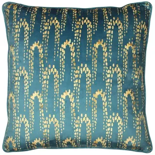 furn. Wisteria Cushion Cover, Polyester, Petrol